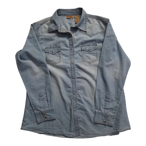 Wrangler Light Blue Denim Shirt - Picture 1 of 4